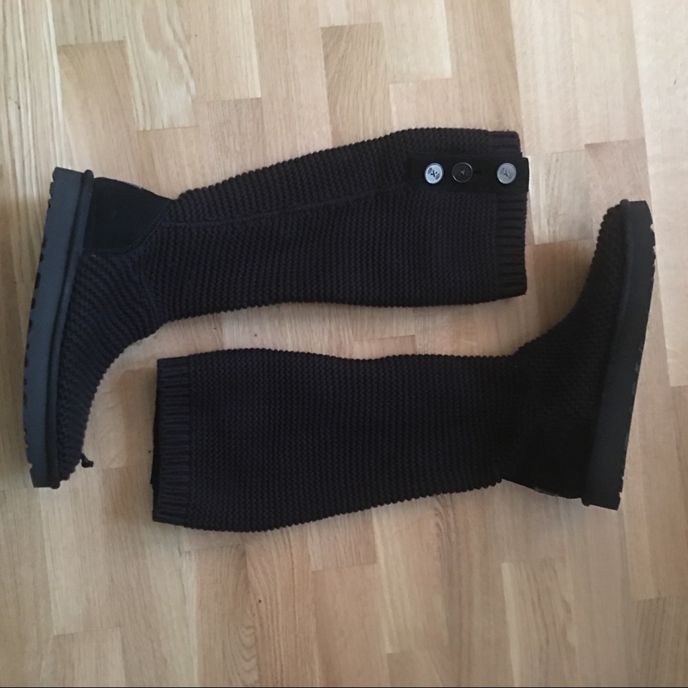 UGG black purl knit boots - Picture 3 of 8